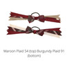 Burgundy & Gray Plaid Bow Ponytail Holder - School Uniform Ponytail Holders, Plaid Ponytail Holders, Plaid 54, Plaid 91, Uniform Hair Ties