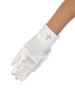 Girl's Rhinestone Cross White Satin Gloves