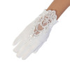 Girl's White or Ivory Embellished Lace Insert Gloves