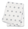 Grey Polka Dot Muslin Cotton Swaddling Blanket