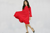 Red Ruffle Scallop Dress