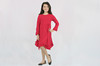 Red Ruffle Scallop Dress