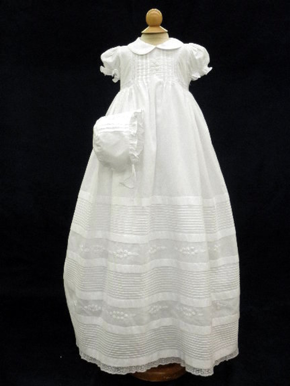 Embroidered Cotton Christening Gown