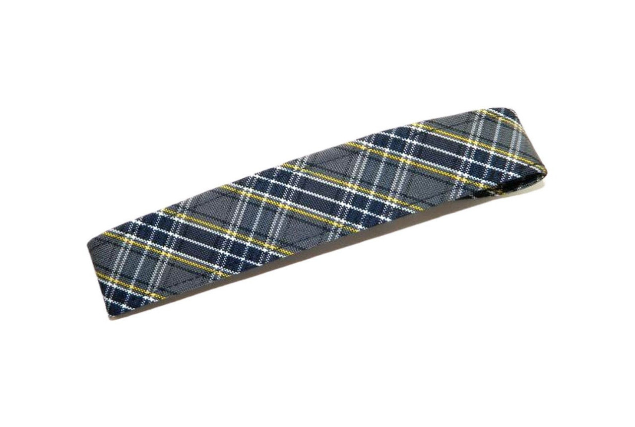 Navy, Gray & Yellow Gold Plaid 42 Elastic Headband