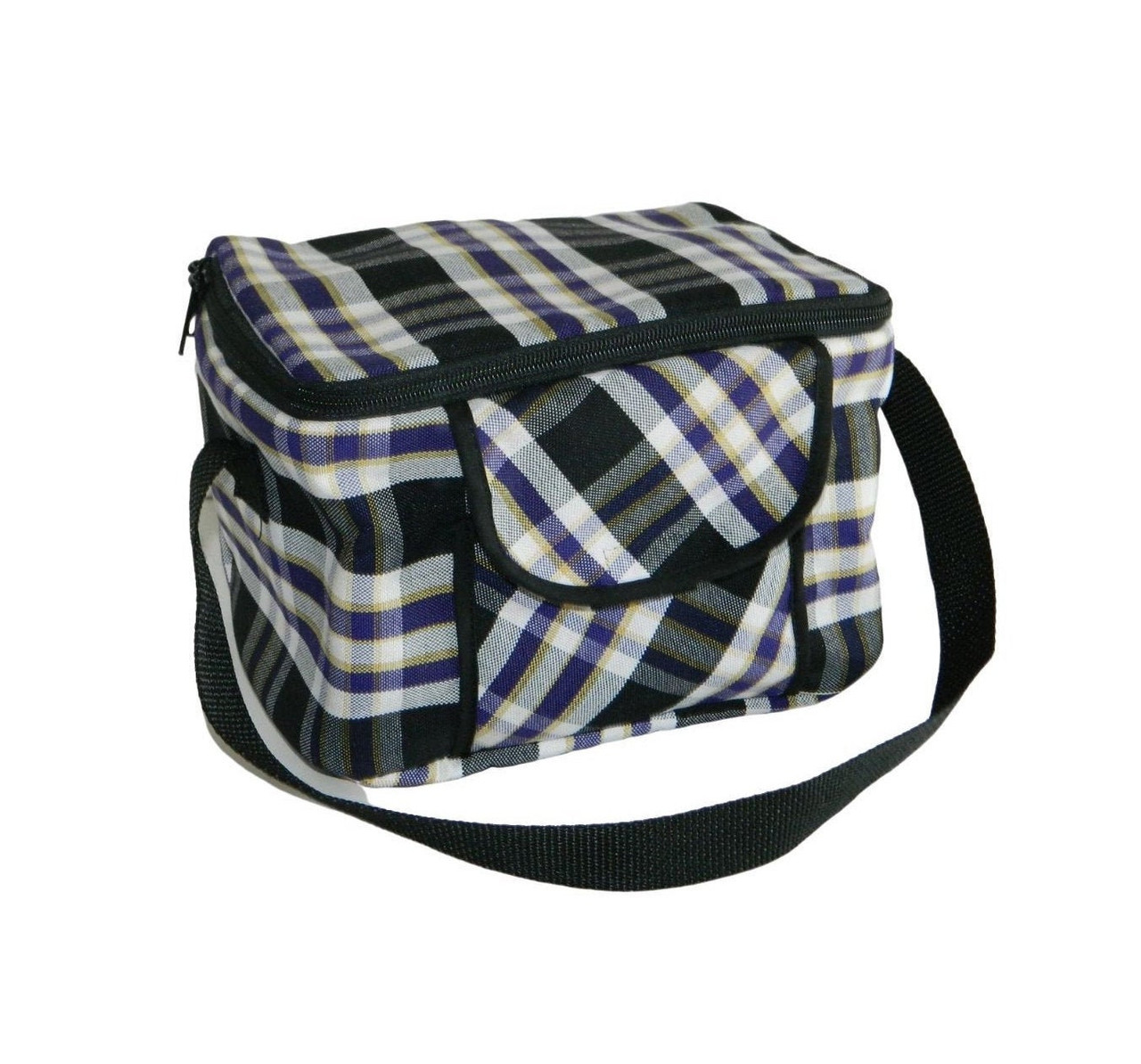 Purple, White & Black Plaid Lunch Box