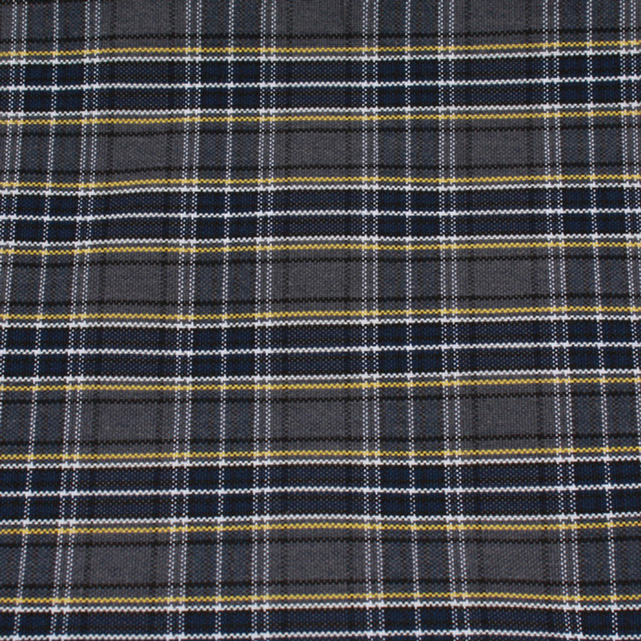 Navy, Gray & Yellow Plaid Square Lunch Bag