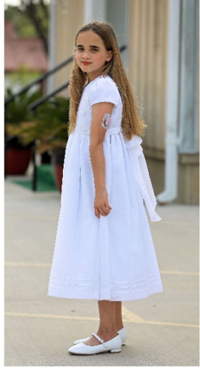 Smocked Overlay Communion Dress