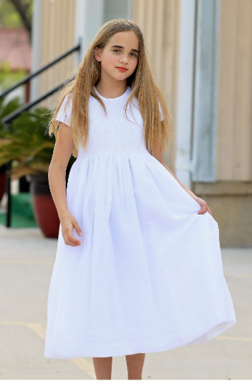 Smocked Overlay Communion Dress