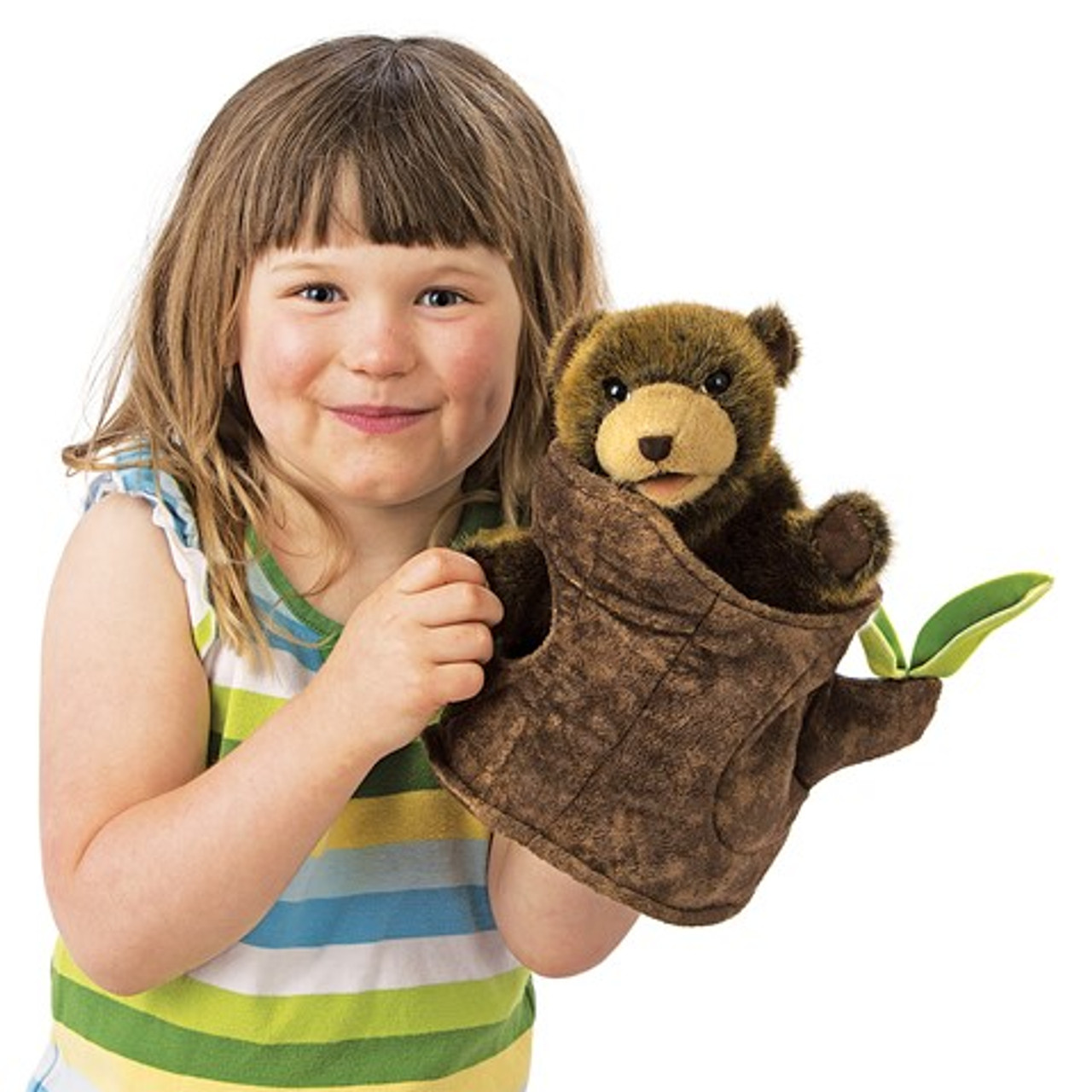 Bear in Tree Stump Puppet