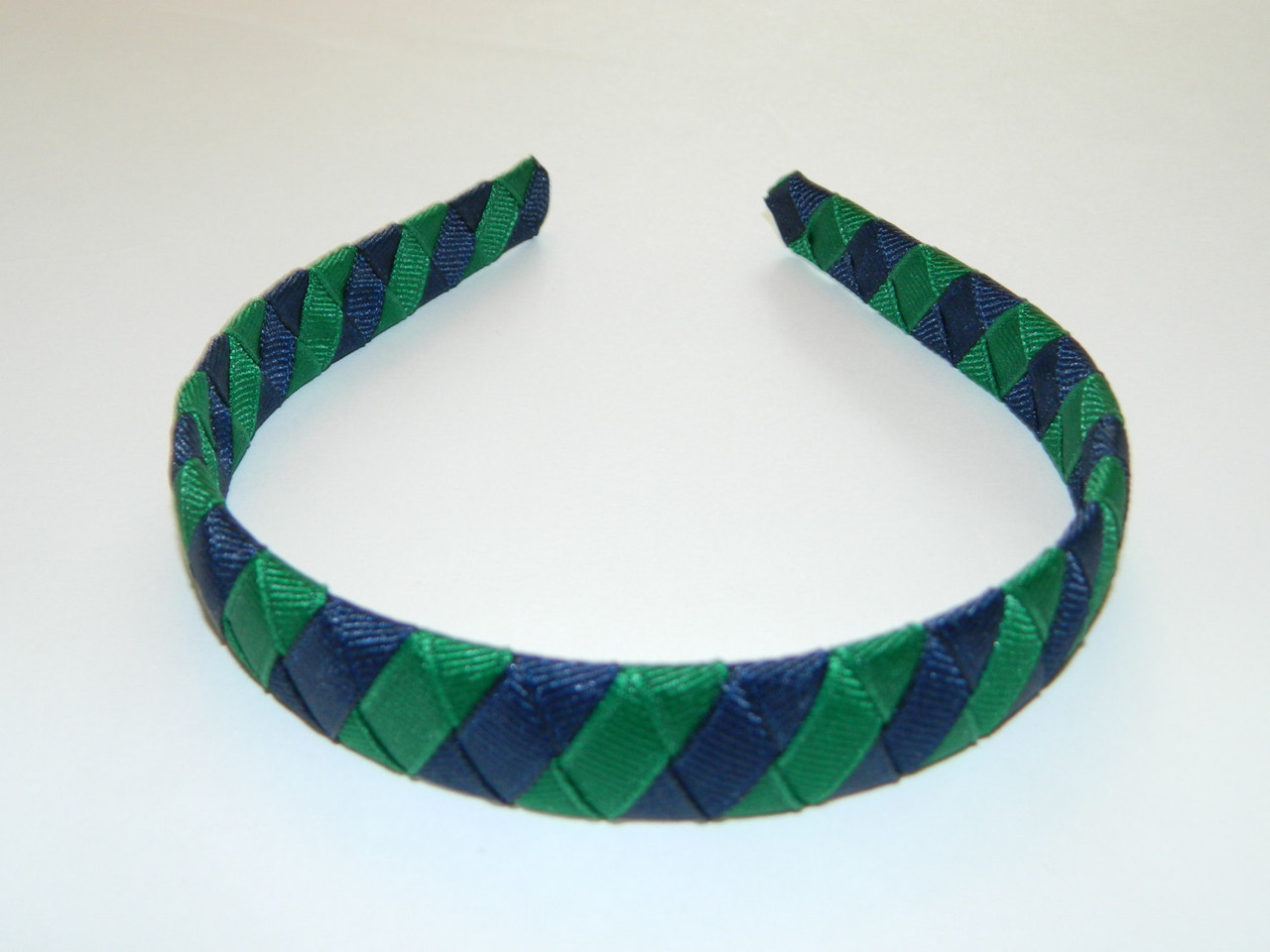 Navy & Forest Green Stripe Woven Headband - School Uniform Headbands, Uniform Headband, Blackwatch Plaid, Blackwatch Headband, Uniform Bows