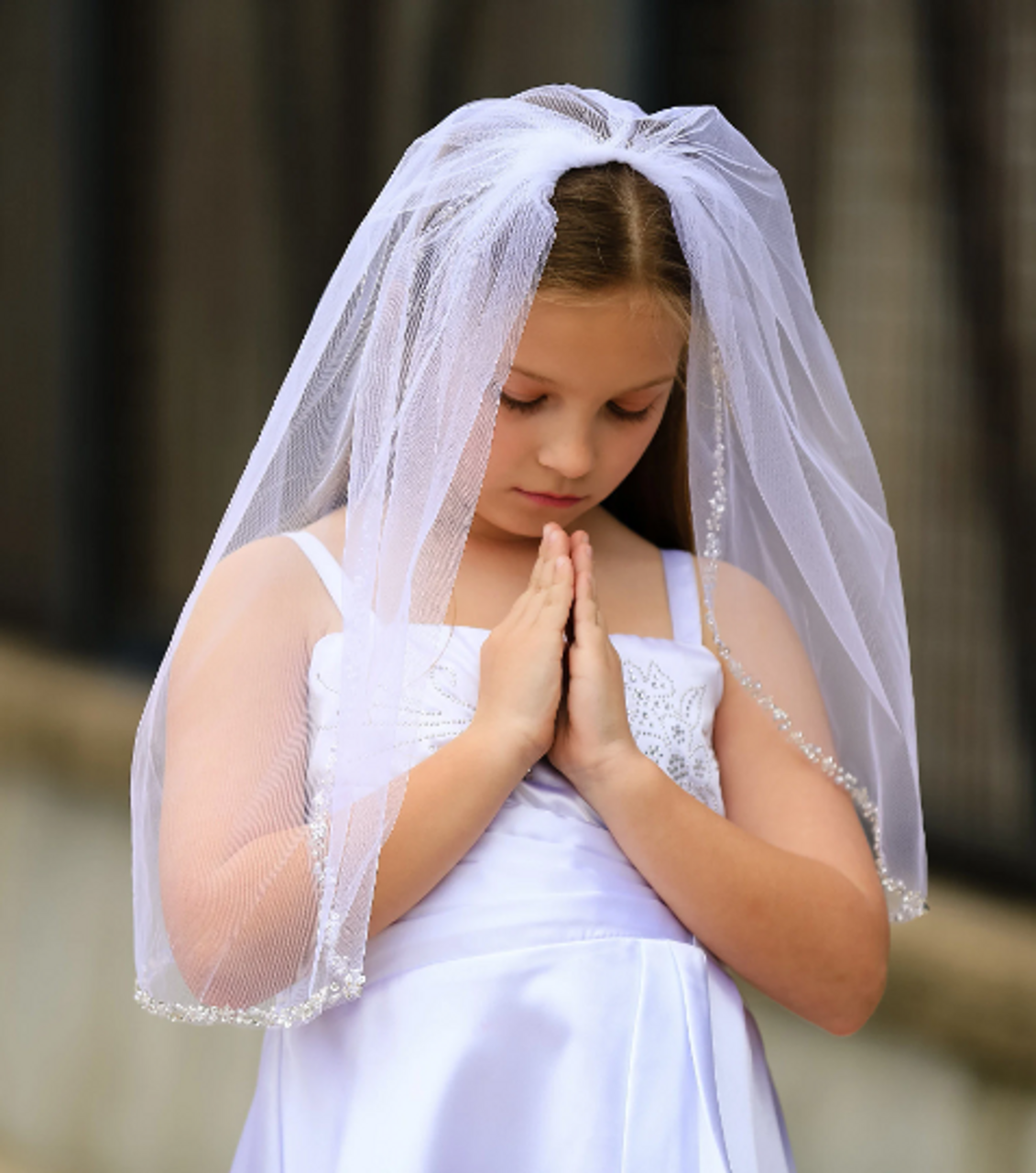 Isla White or Light Ivory Communion Veil