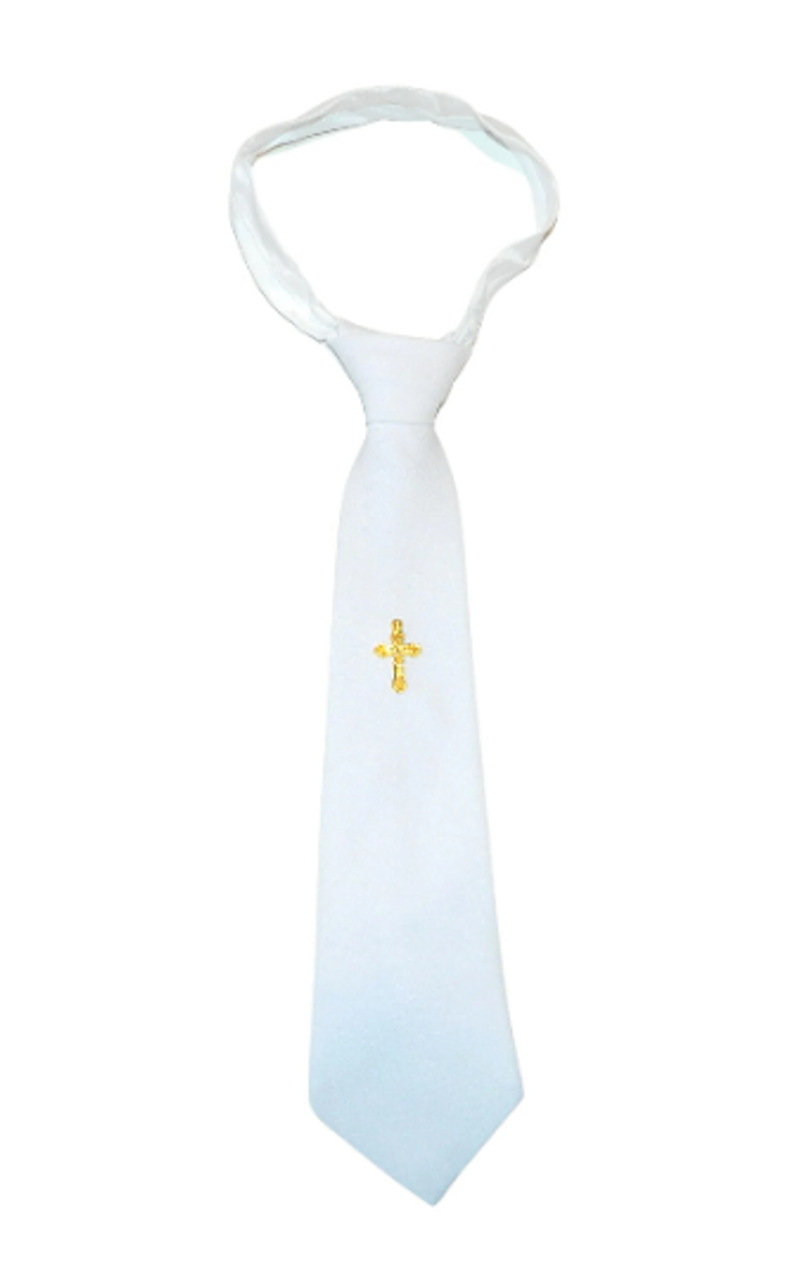 Boy's 1st Communion Gold Cross Tie