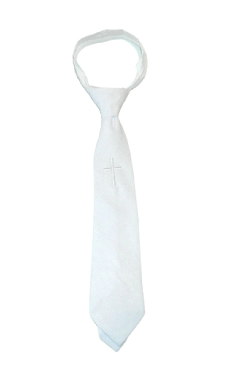 Boy's 1st Communion White Cross Tie