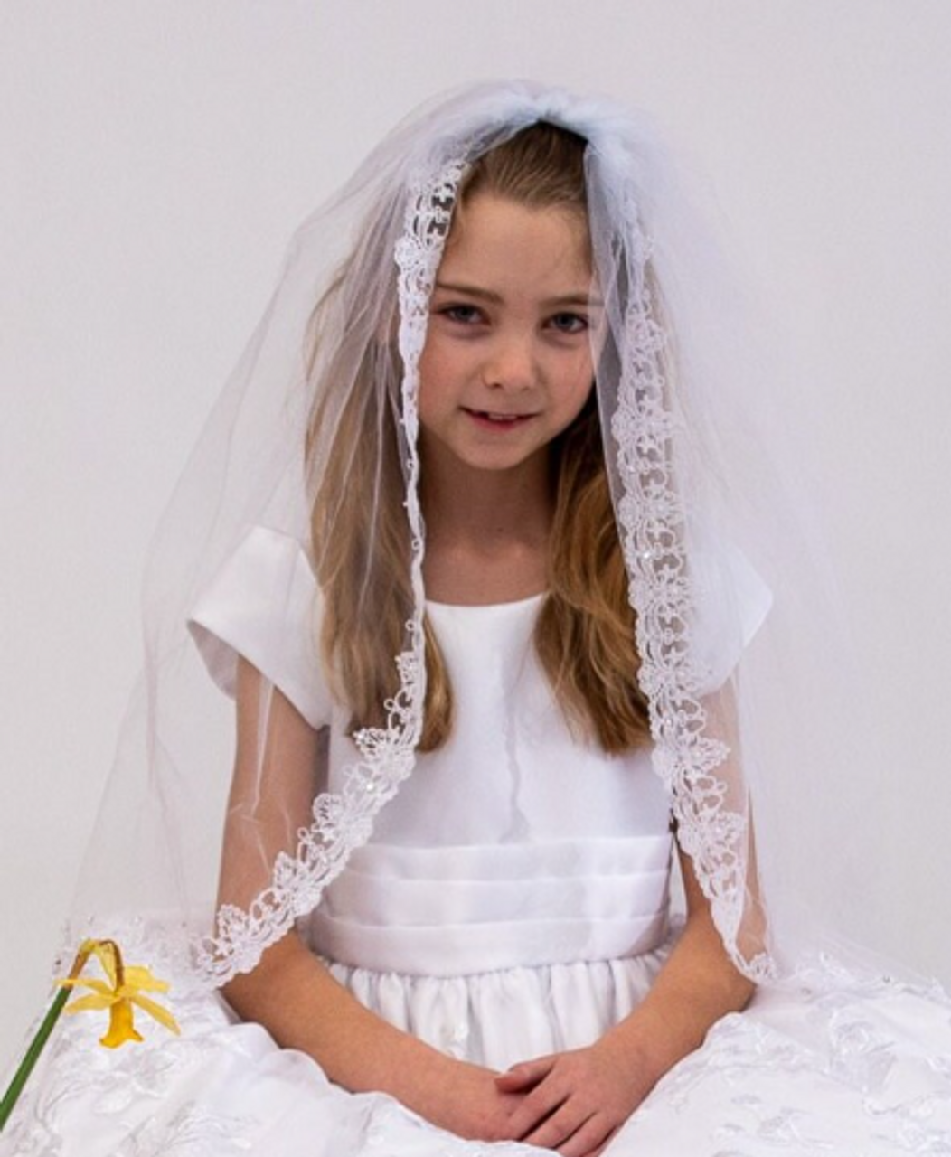 Leslie First Communion Lace Veil