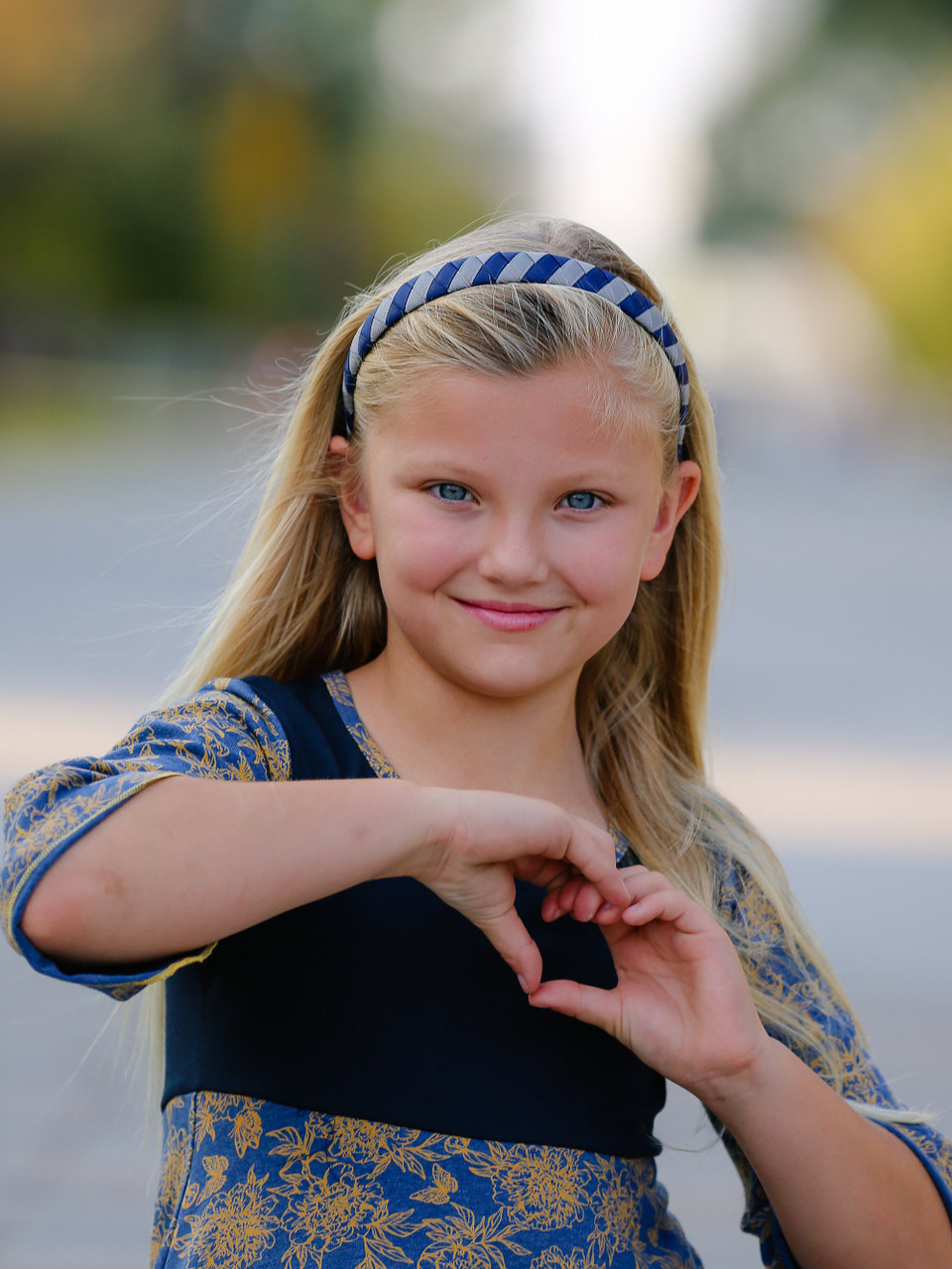 Navy & Gray Striped Woven Headband - School Uniform Headbands, Navy and Gray Plaid Headband, School Headbands, Navy and Gray Plaid, Uniform