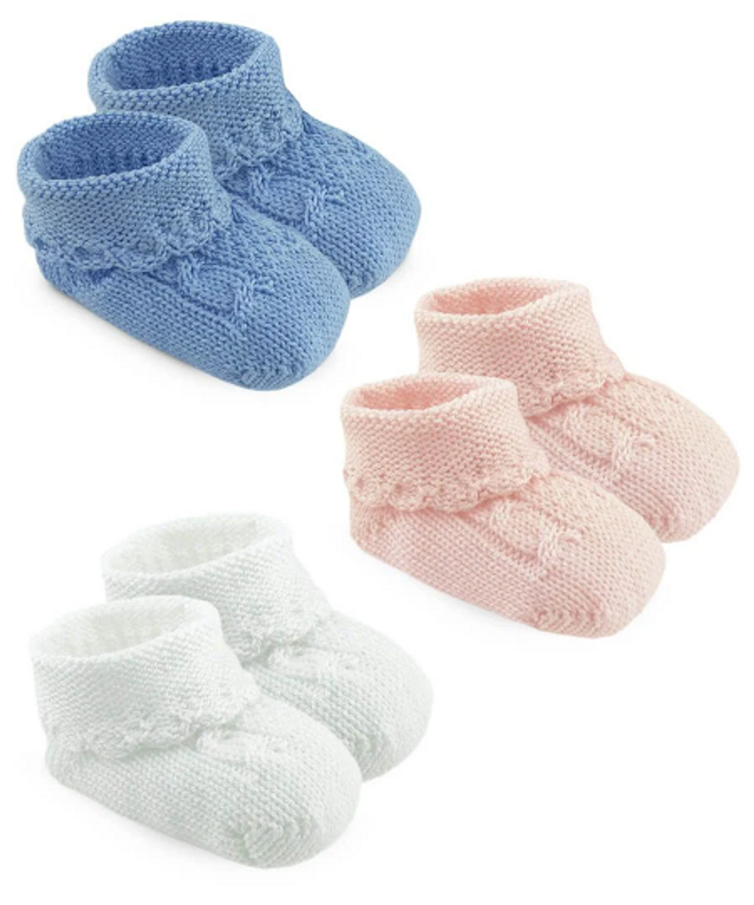 Cotton Cable Baby Booties