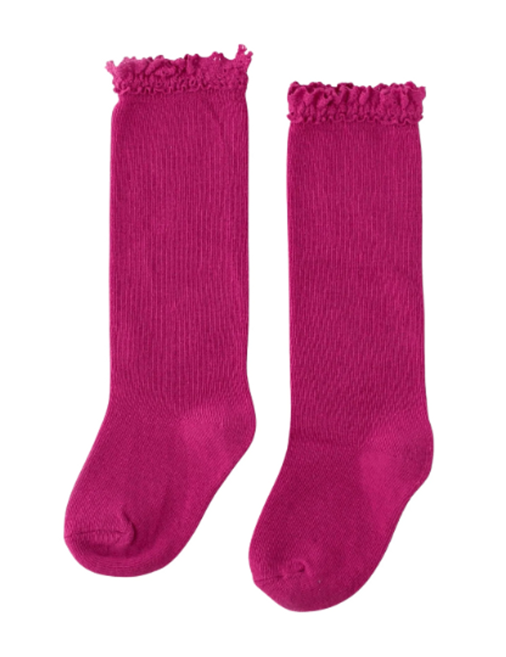 Girl's Fuchsia Lace Top Knee High Socks