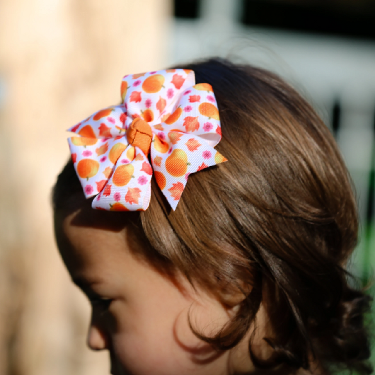 Pumpkin Pinwheel Hair Bow