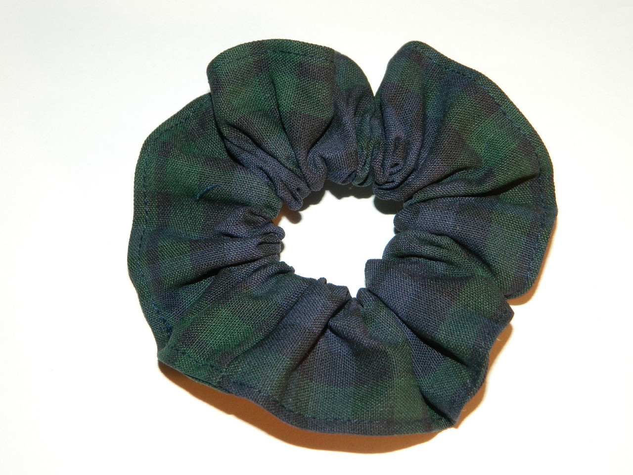 Black Watch Plaid Fabric Scrunchie