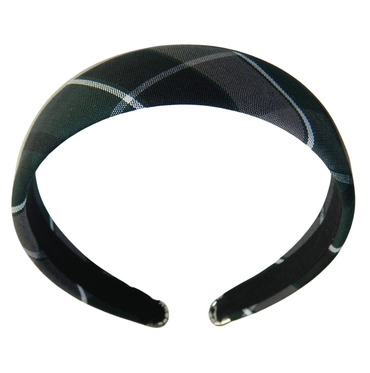 Hunter Green, Gray & Black Plaid 1.5" Headband