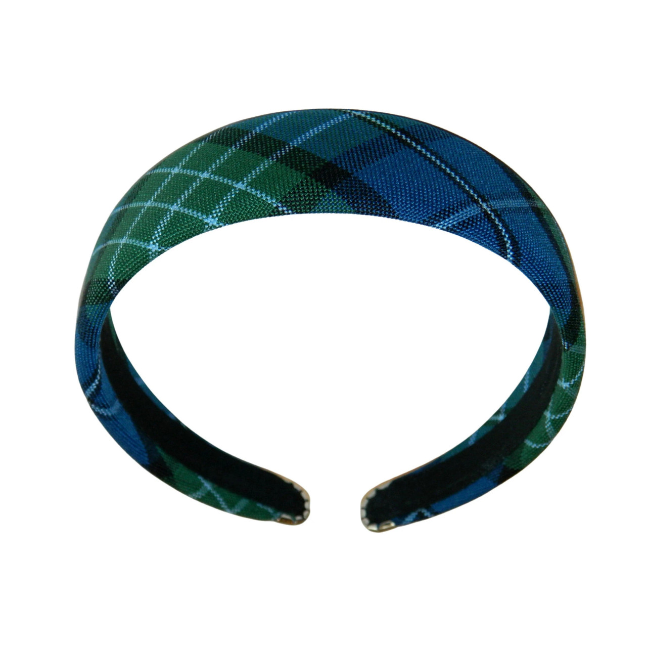 Blue, Green & White Plaid 1.5" Headband