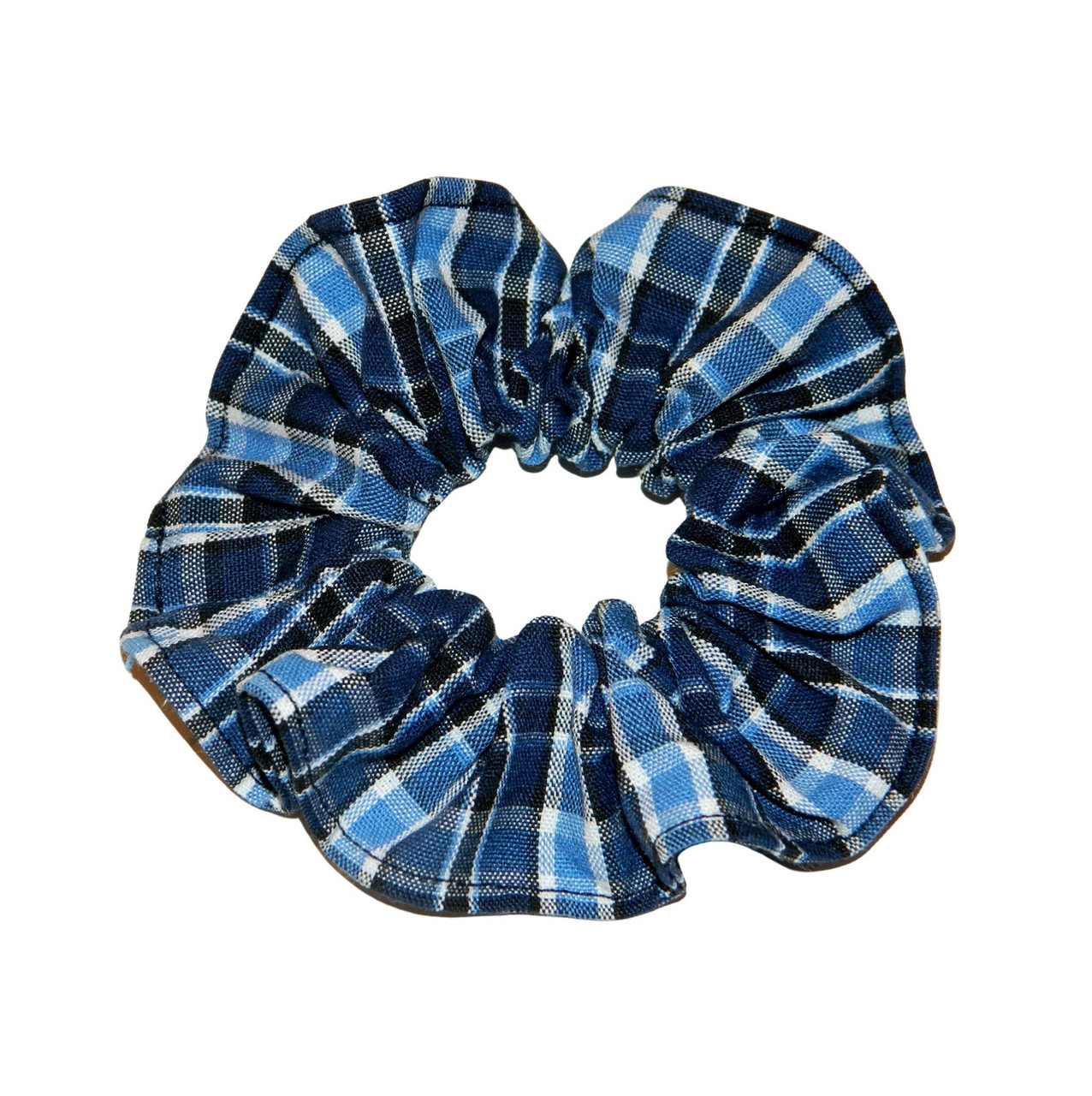 Navy & Blue Plaid Scrunchie