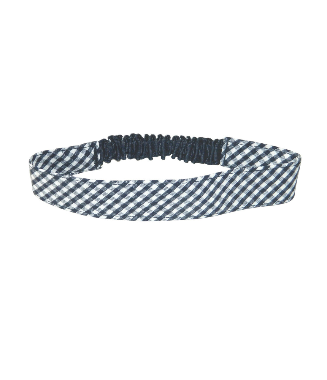 Navy & White Gingham Elastic Headband