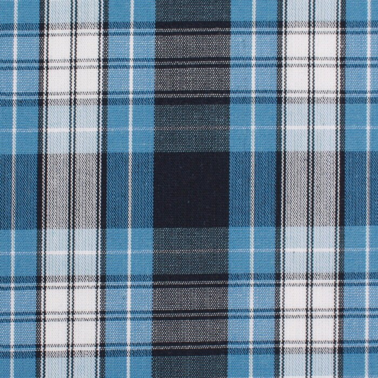 Navy & Lt Blue Plaid Square Lunch Bag