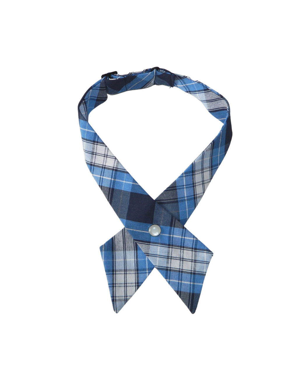 Girl's Navy, Lt Blue & White Plaid 76 Neck Tie