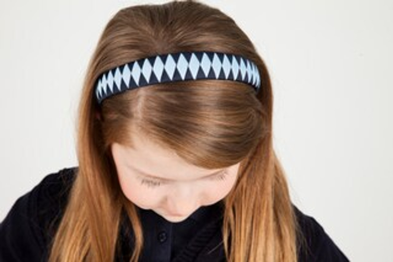 Navy & Light Blue Diamond Woven Headband