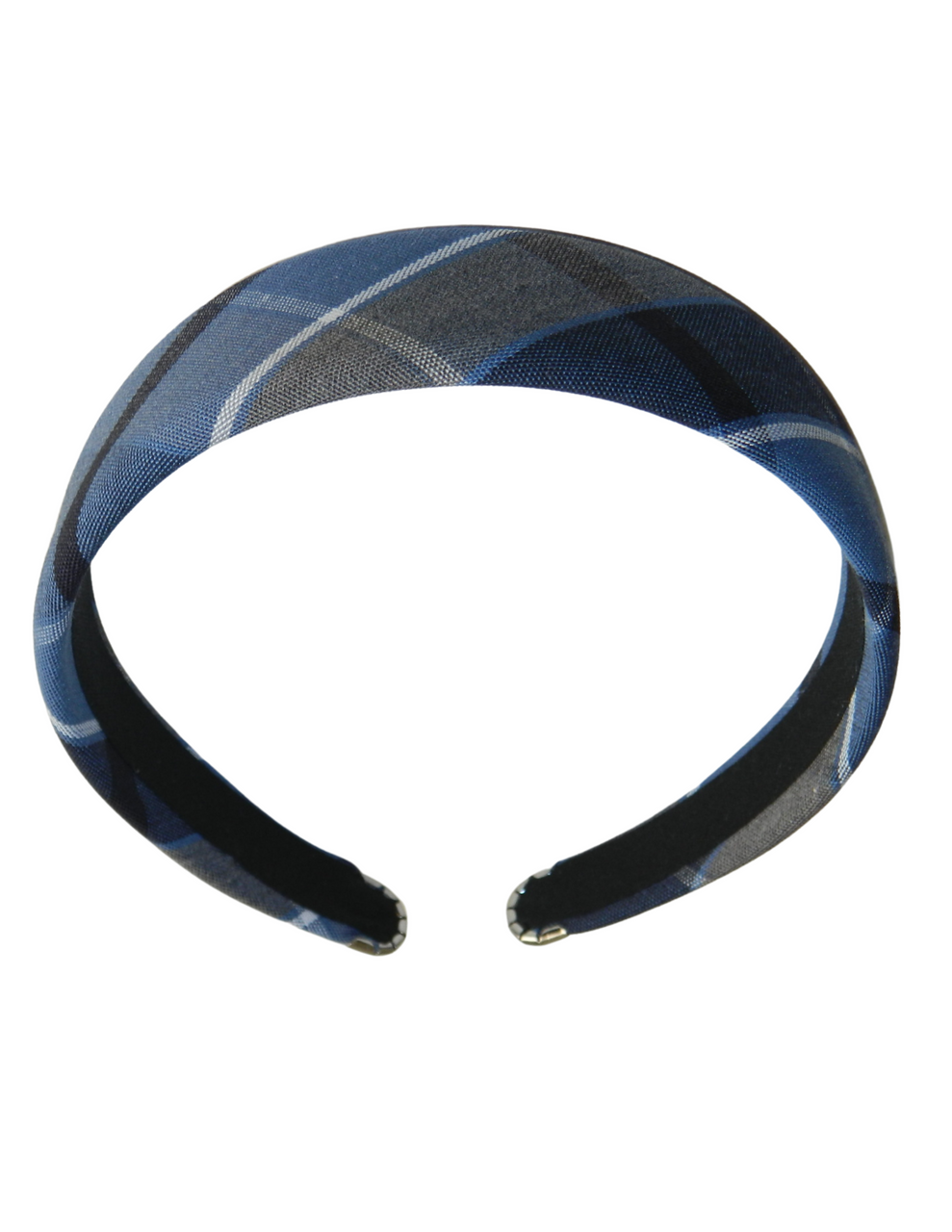 Blue, Gray & Black Plaid 1.5" Headband