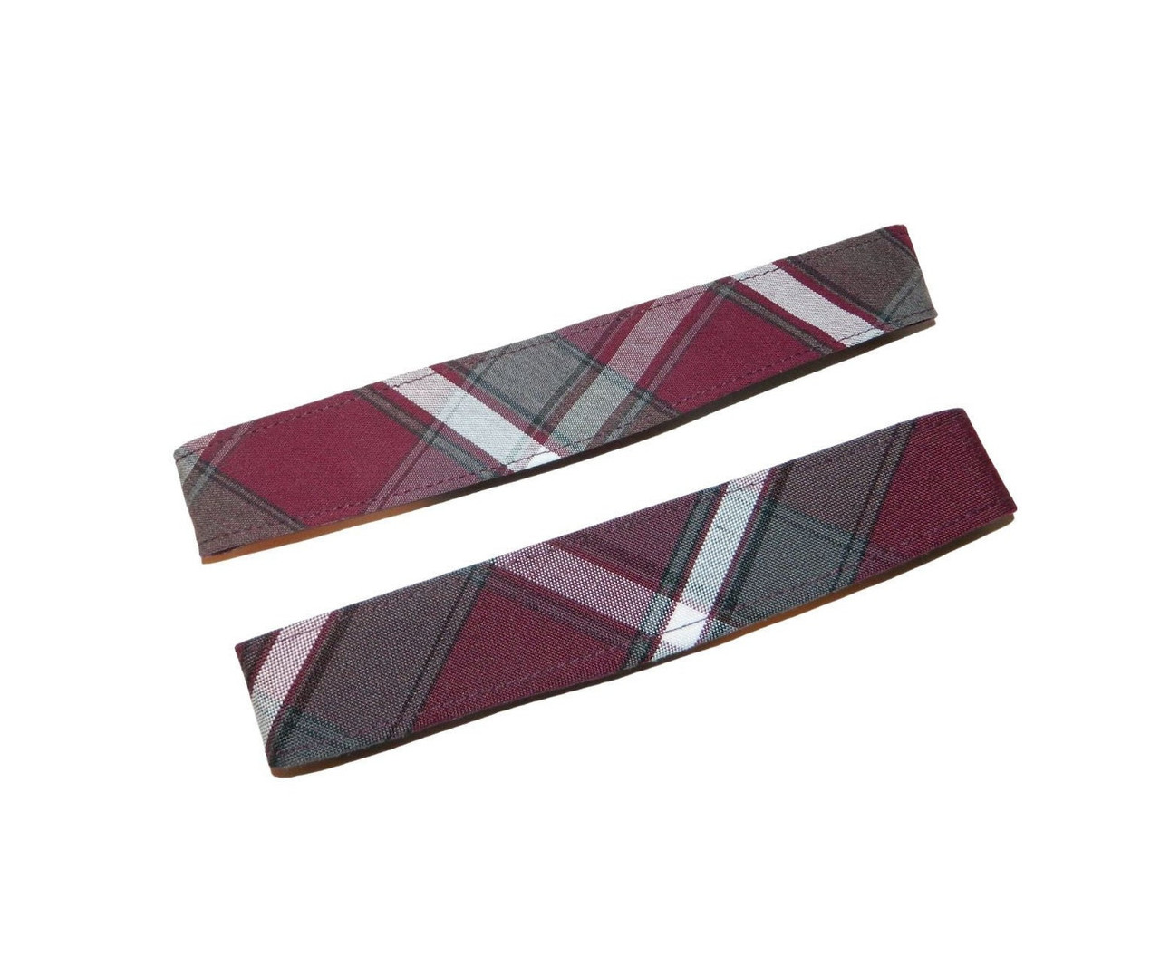 Burgundy & Gray Plaid Elastic Headband - School Uniform Headband, Burgundy Plaid, Burgundy Gray Headband, Plaid Headband, School Plaid