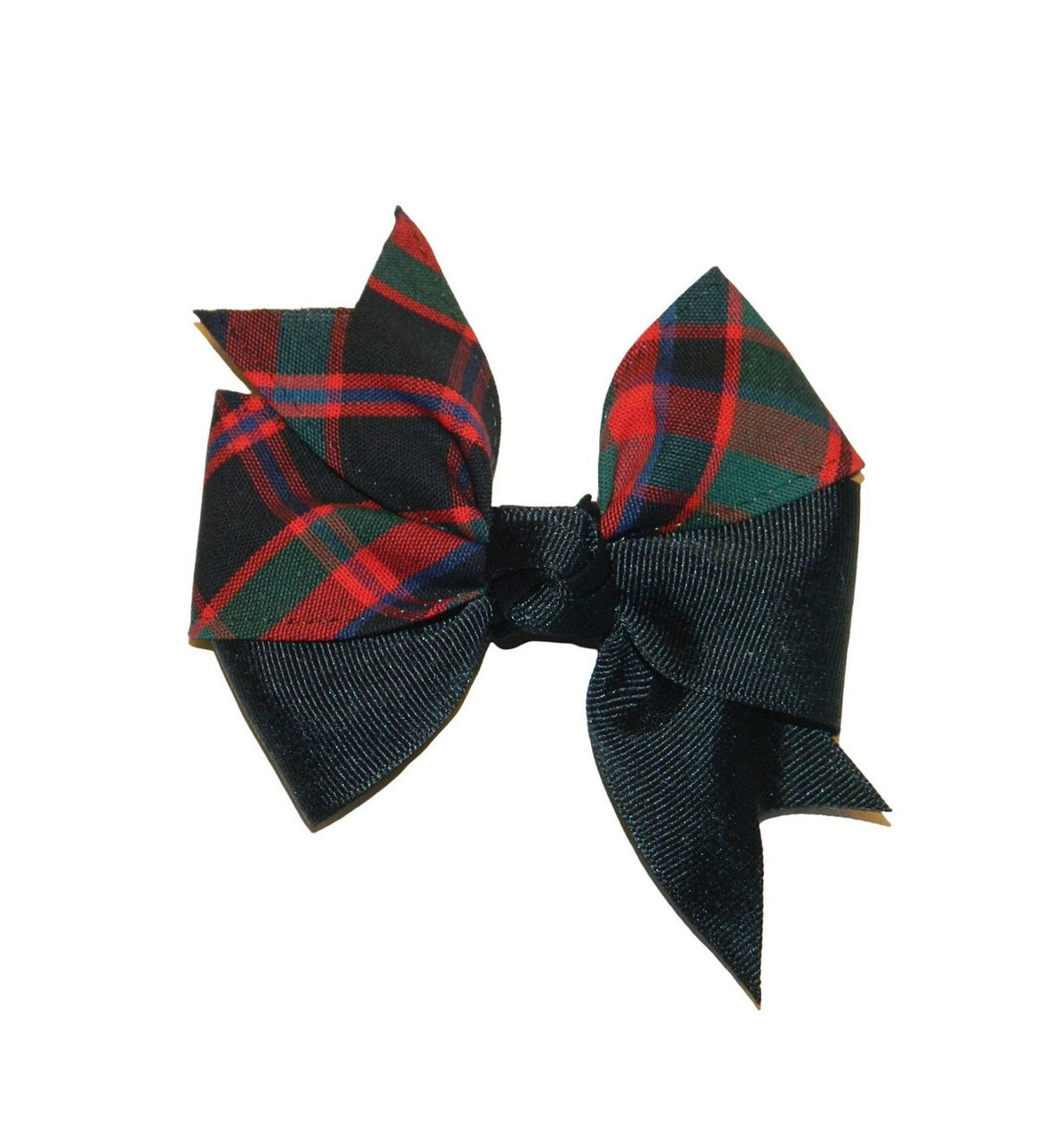 Red, Green & Black Plaid Split Pinwheel Hair Bow