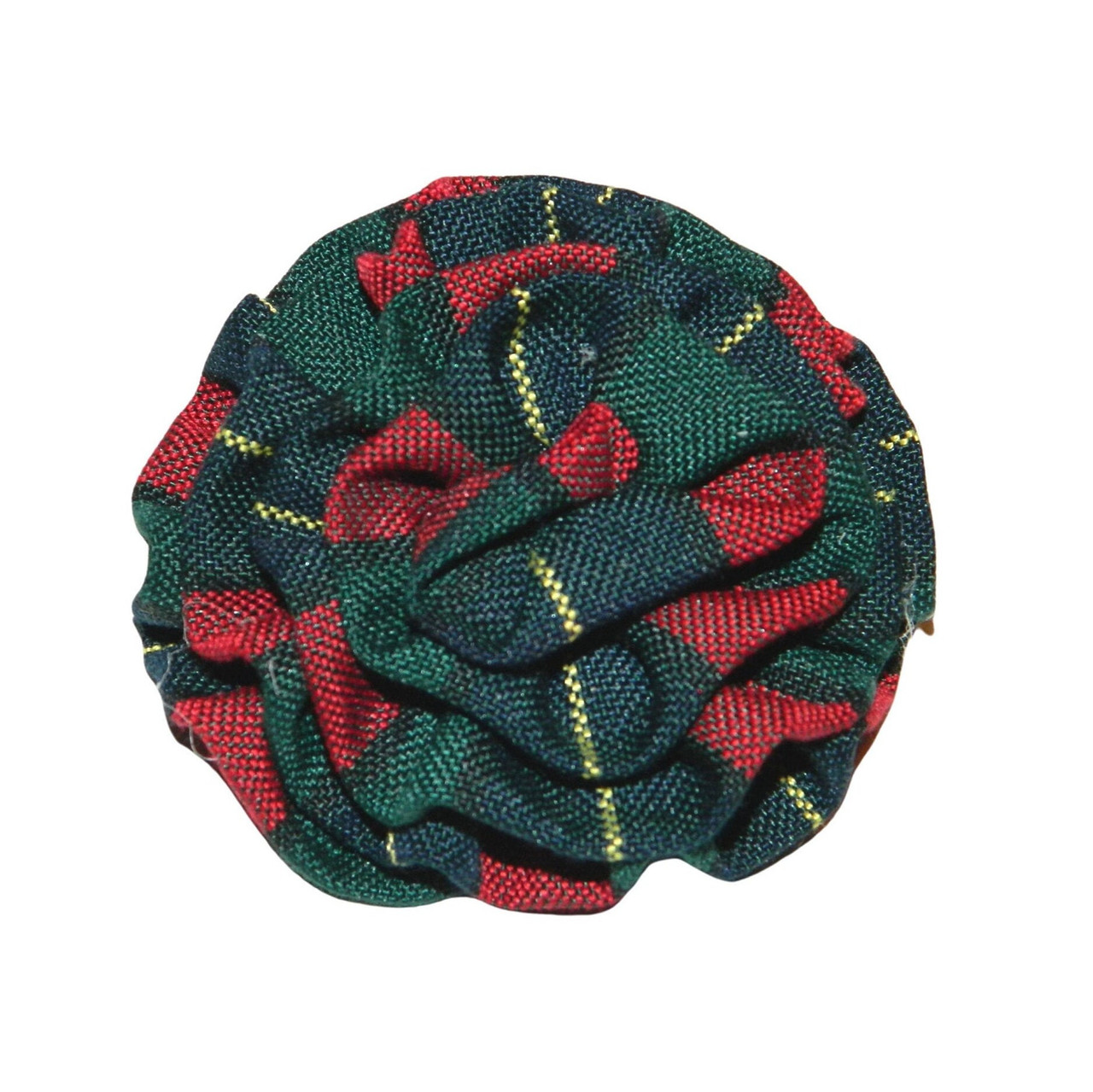 Red & Green Plaid Rosette Hair Clip