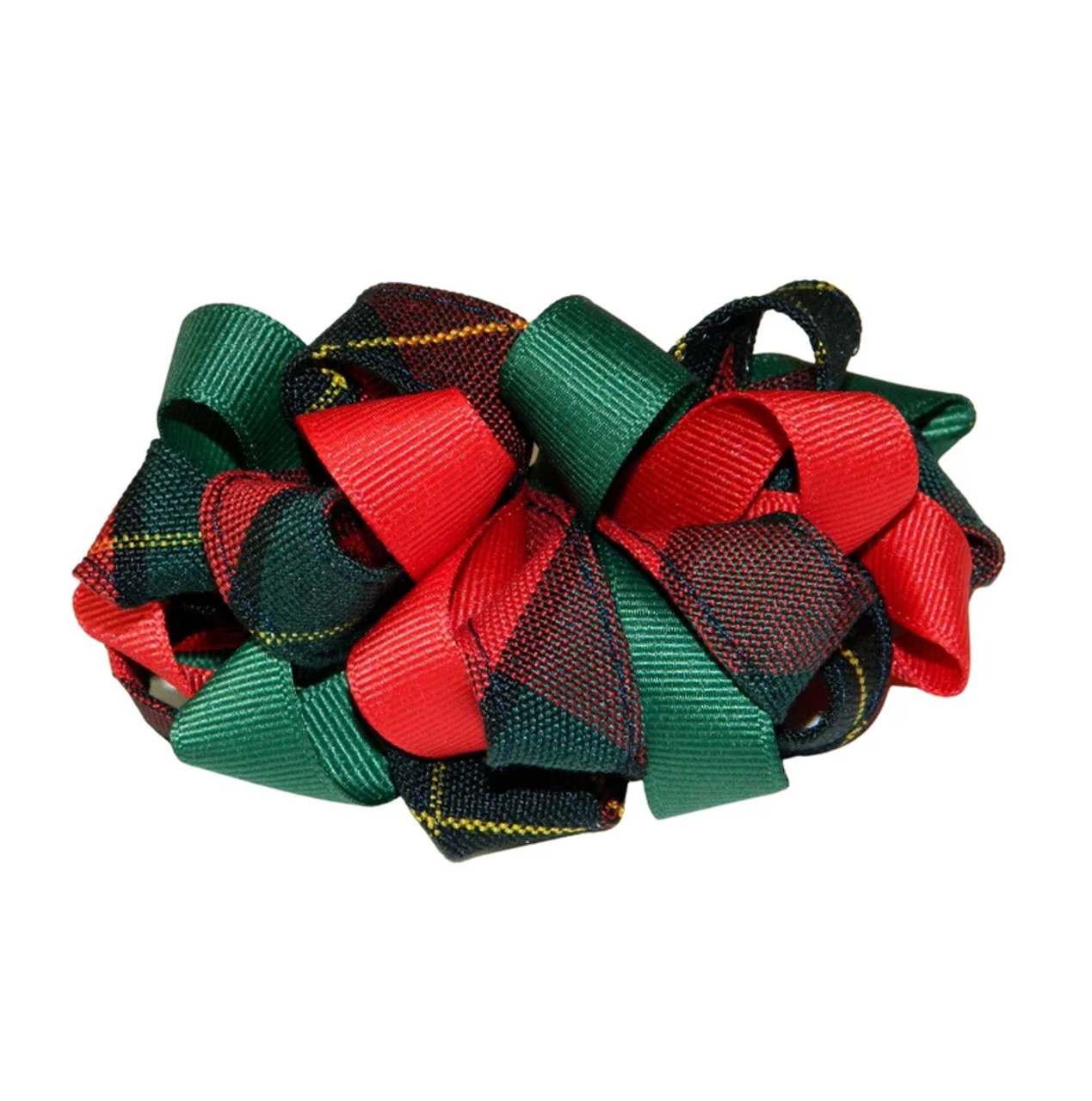 Red & Green Plaid Loopy Hair Bow