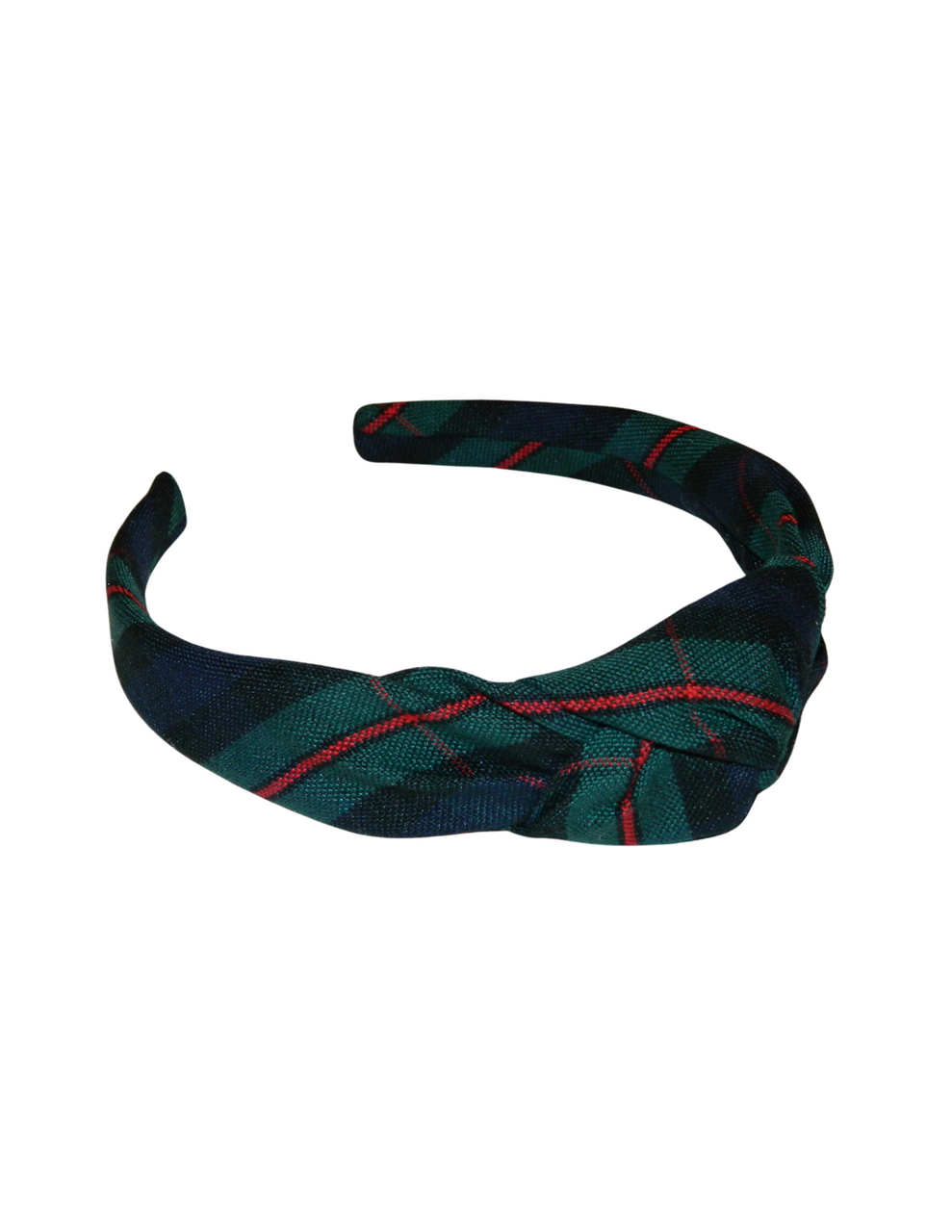 Navy, Hunter & Red Plaid Top Knot Headband