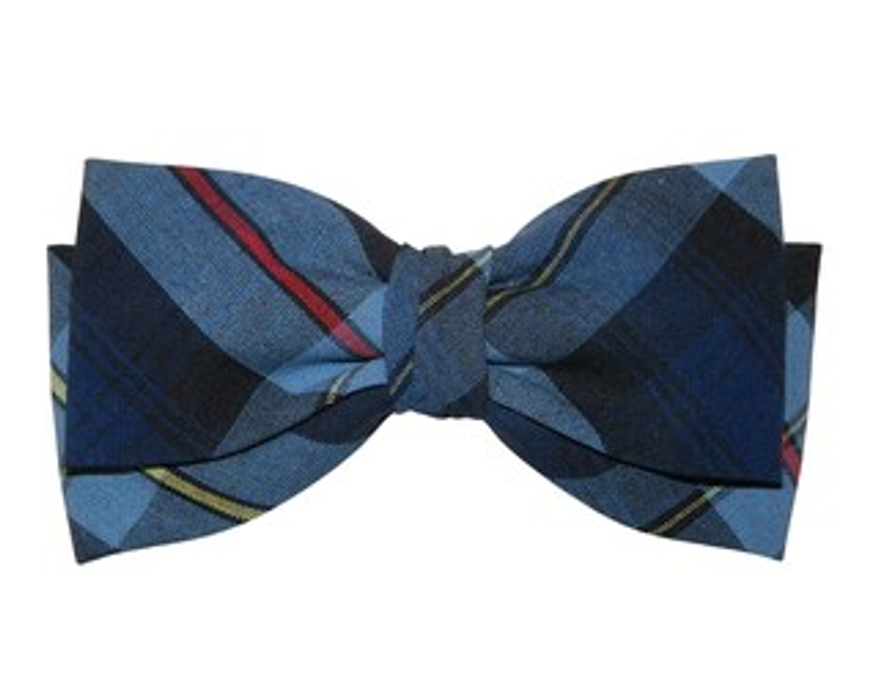 Navy, Red & Yellow Plaid Double Tuxedo Hair Bow