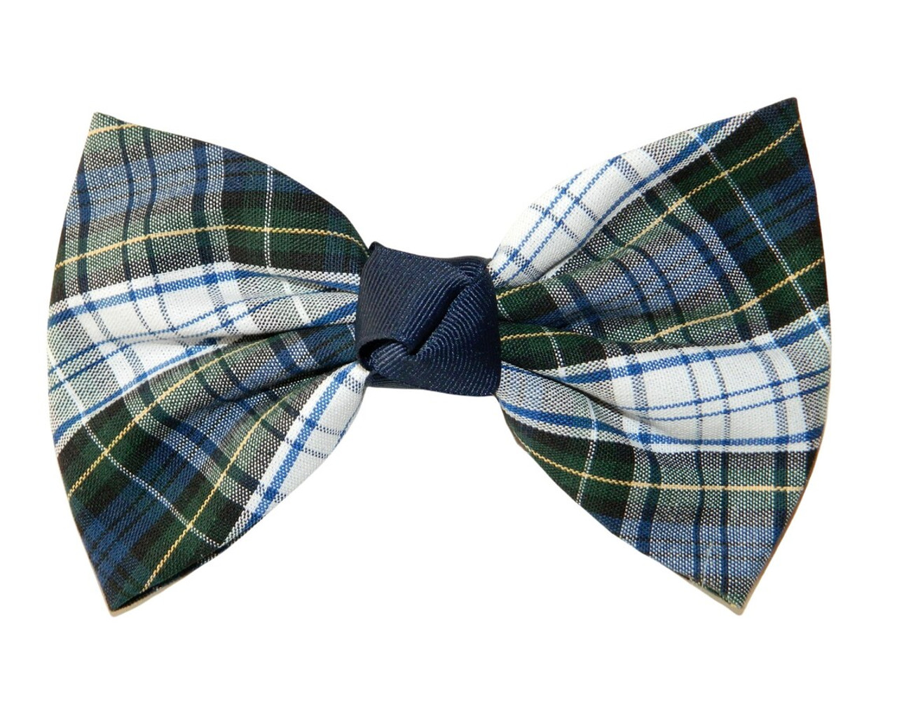 Navy, White & Green Plaid Kennedy Hair Bow