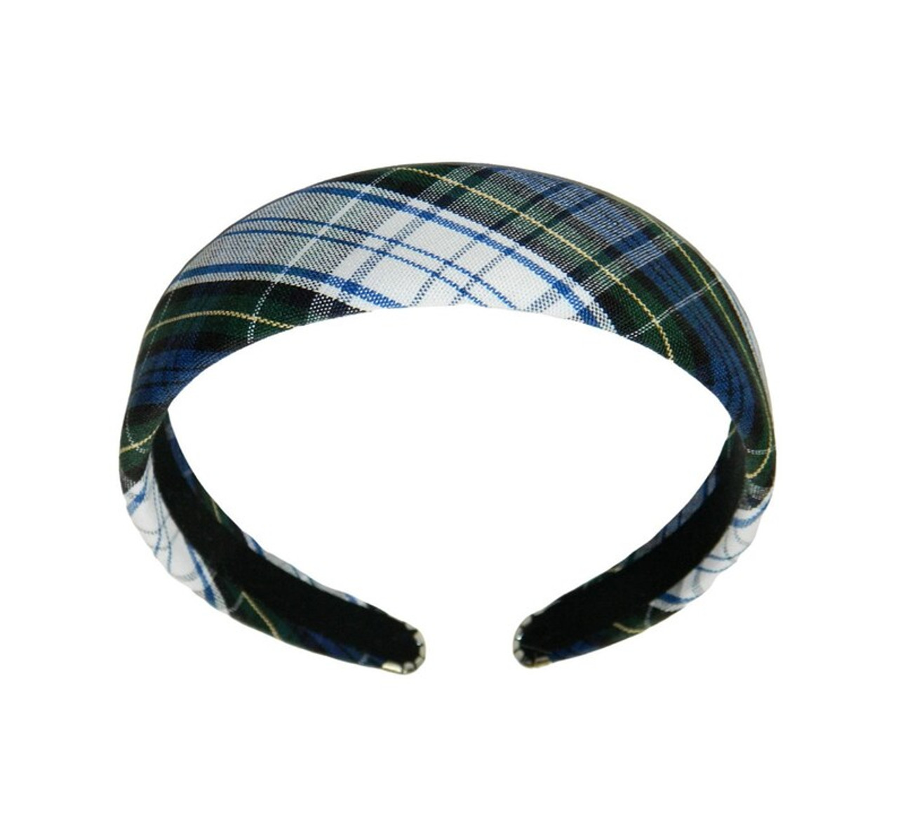Navy, White & Green Plaid 1.5" Headband