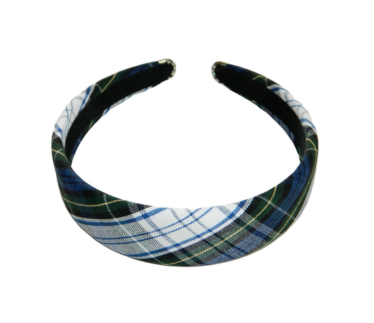 Navy, White & Green Plaid 1.5" Headband