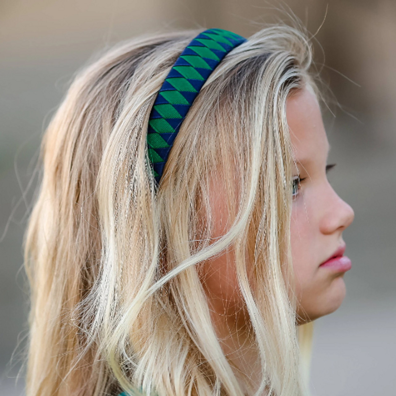 Navy & Hunter Green Diamond Woven Headband