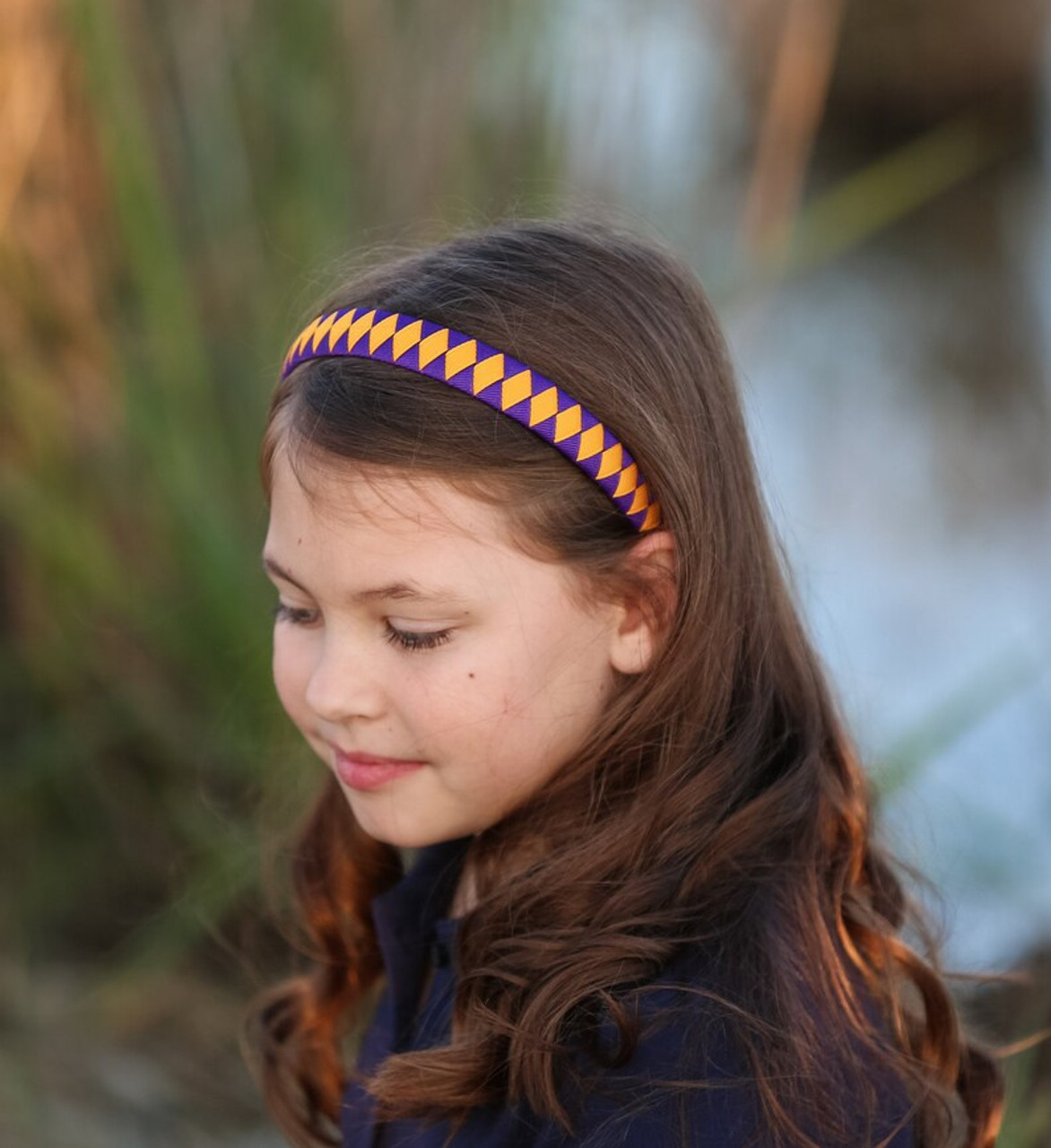 Purple & Yellow Gold Diamond Woven Headband