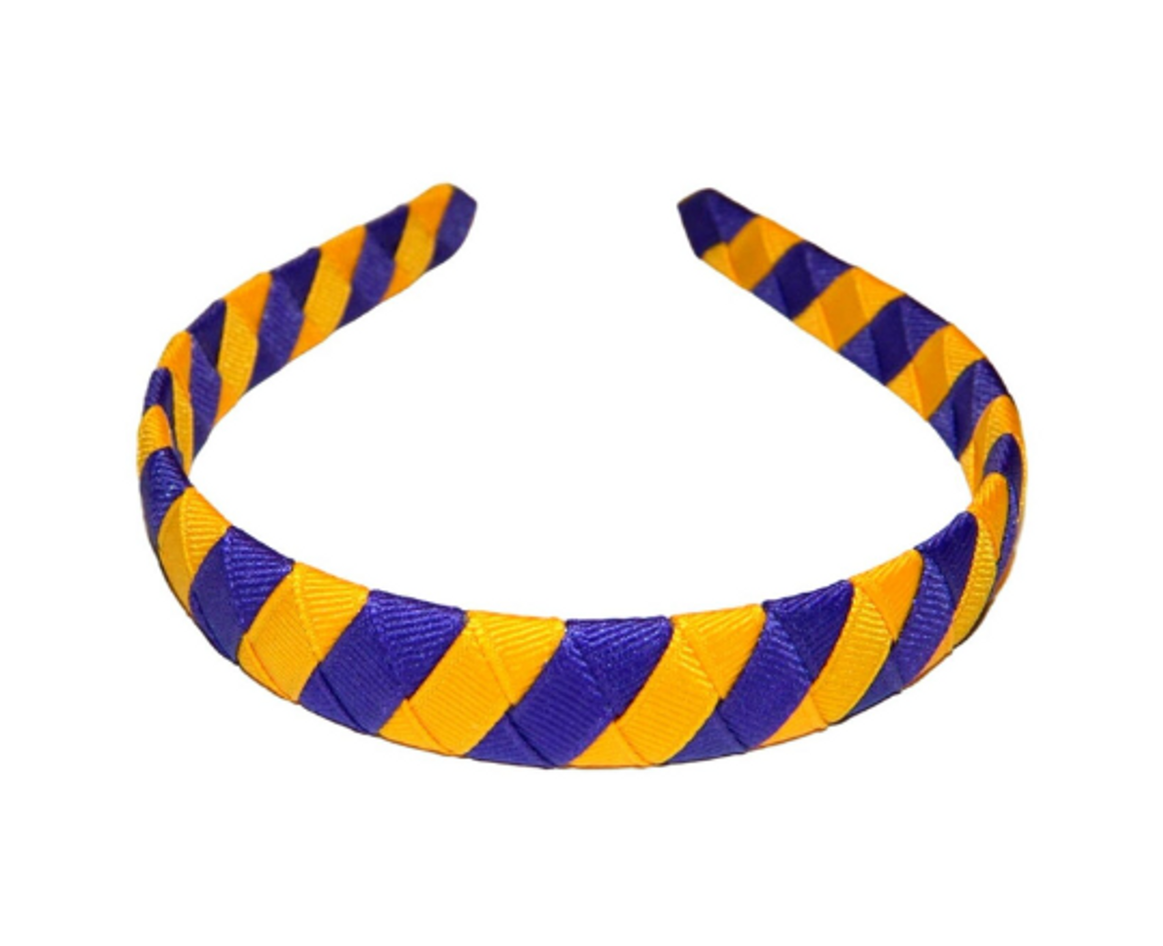 Purple & Yellow Gold Stripe Woven Headband