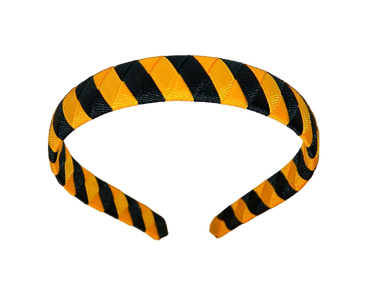 Black & Yellow Gold Diamond Woven Headband