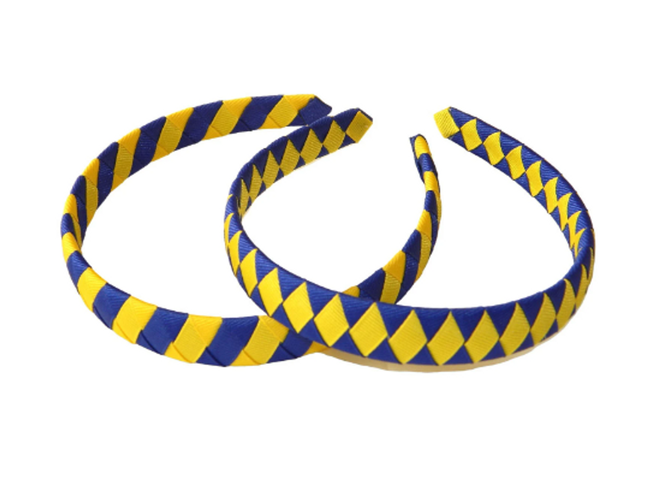 Royal Blue & Yellow Woven Headband