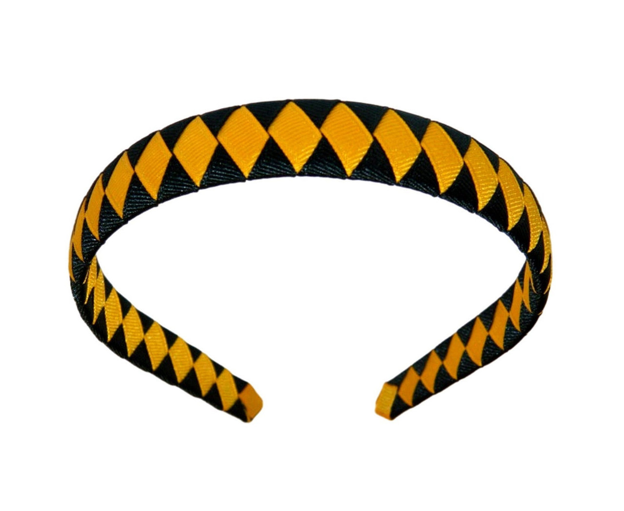 Black & Yellow Gold Stripe Woven Headband