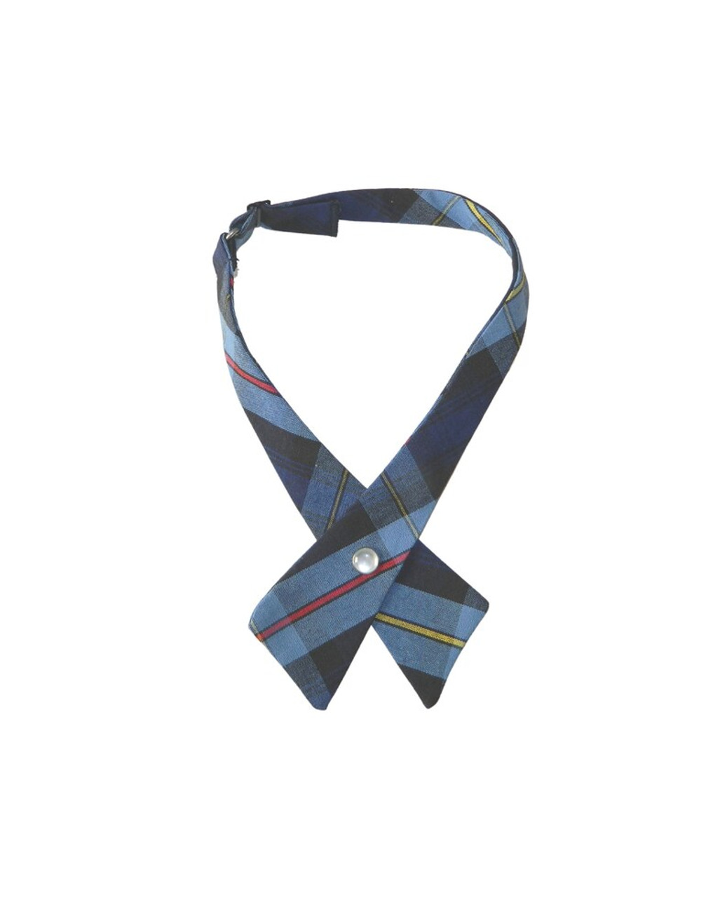 Girl's Navy, Red & Yellow Plaid Neck Tie