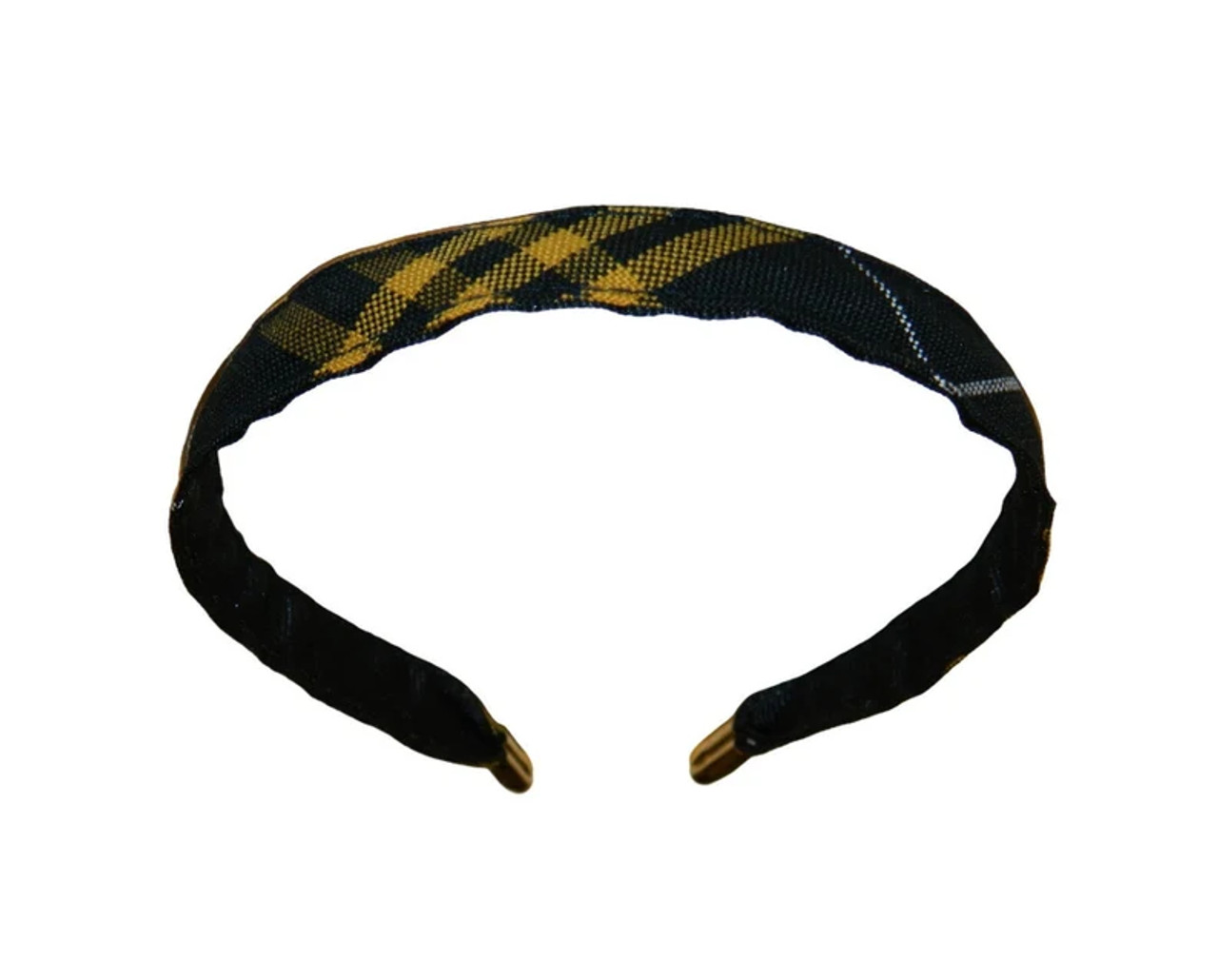 Black & Gold Plaid Thin Headband