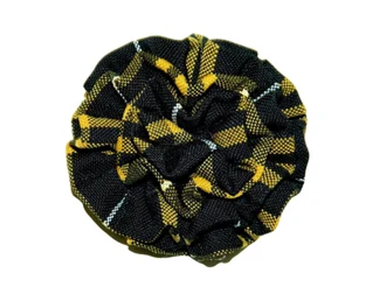 Black & Gold Plaid Rosette Hair Clip