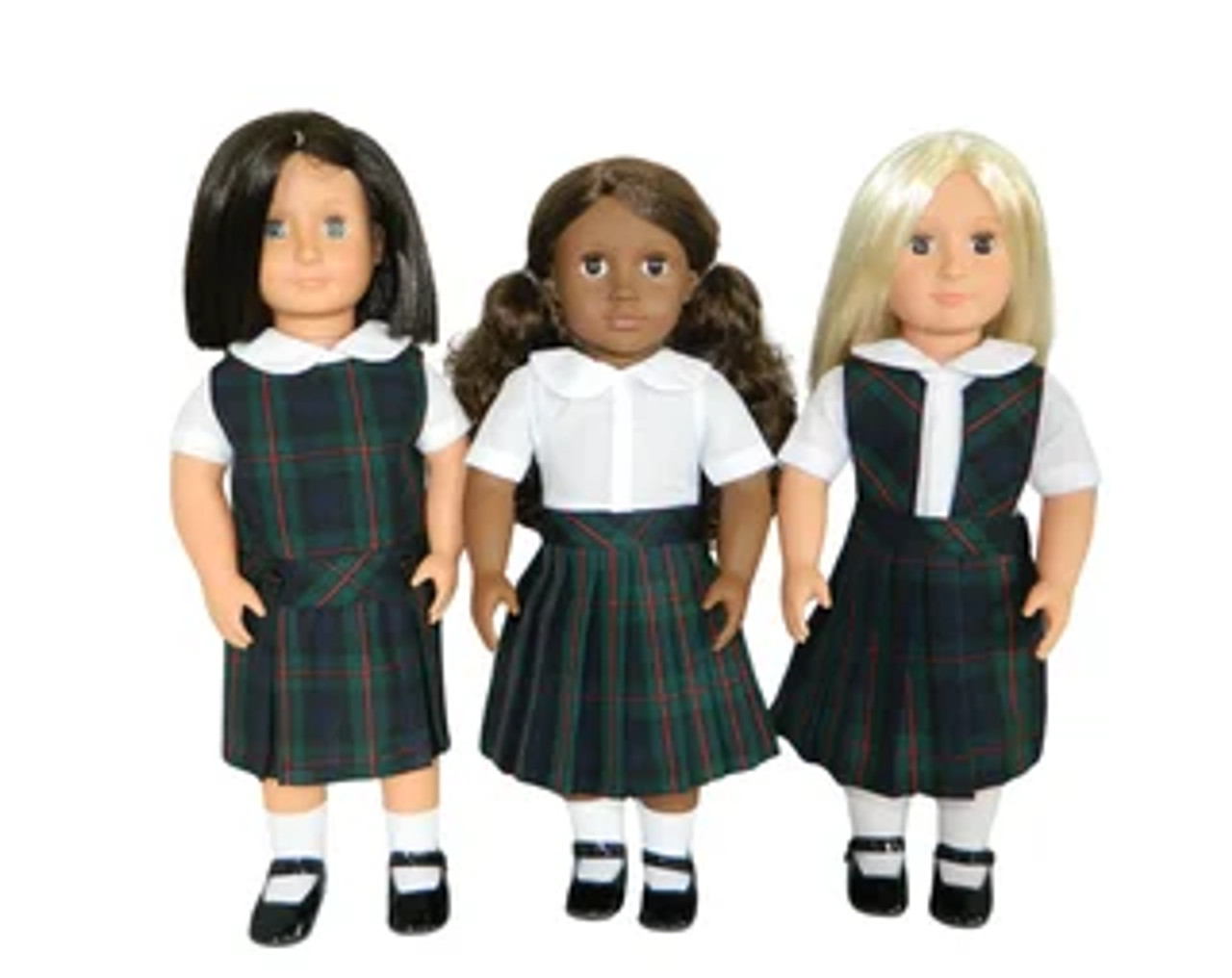 Navy, Hunter & Red Plaid 88 Doll Uniform Set